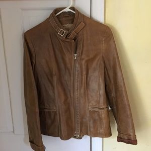 Vintage Italian leather bomber jacket